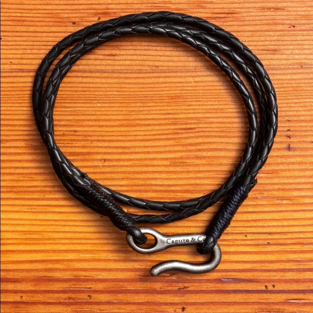 Caputo (C)Braided Leather Triple Wrap Bracelet